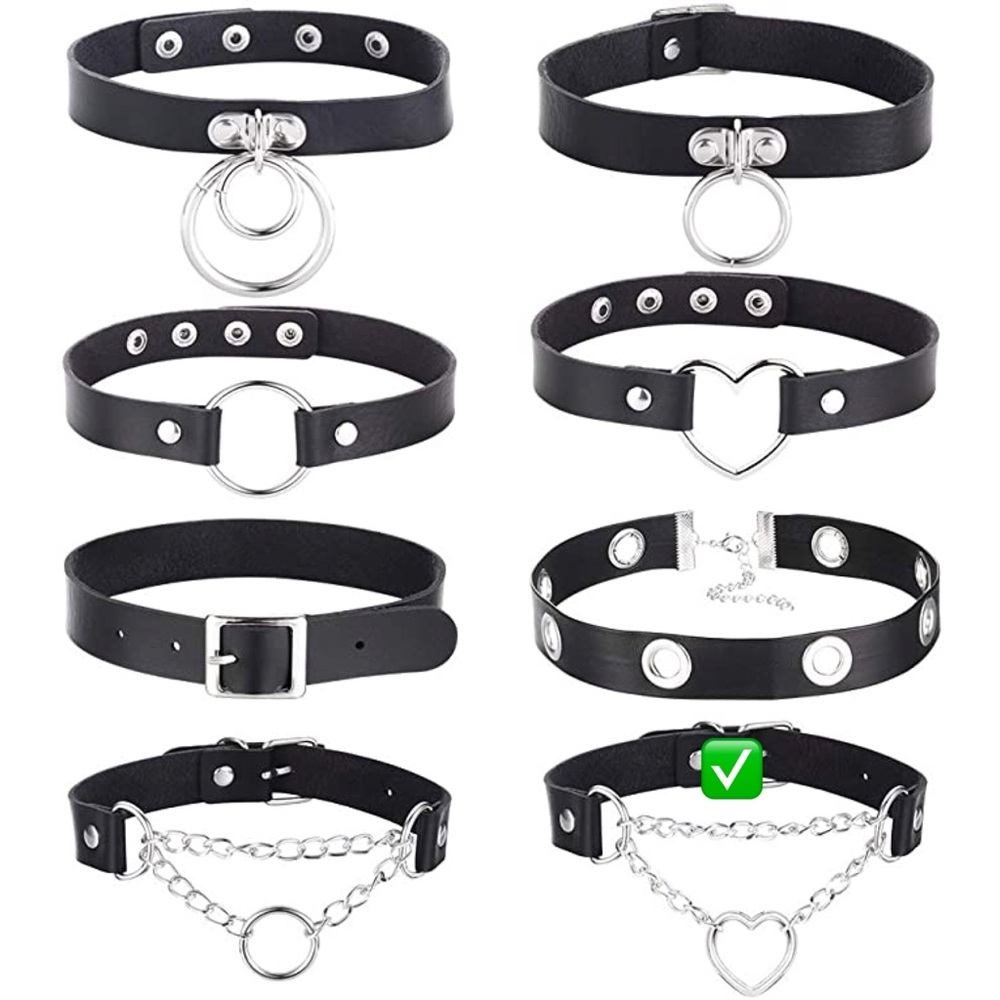 Leather Chocker Chain & Heart